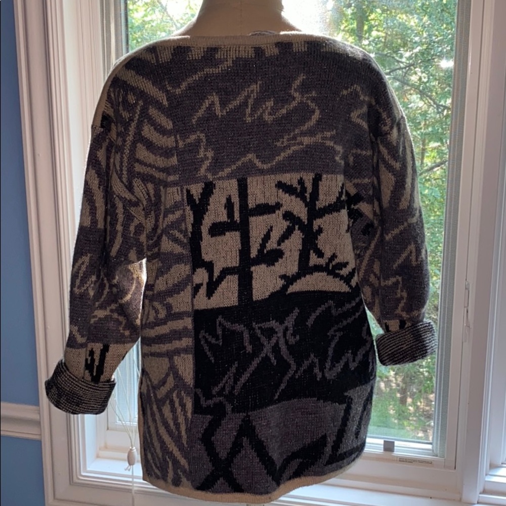 BRUESTLE Wool/poly patterned vintage sweater - Picture 3 of 4